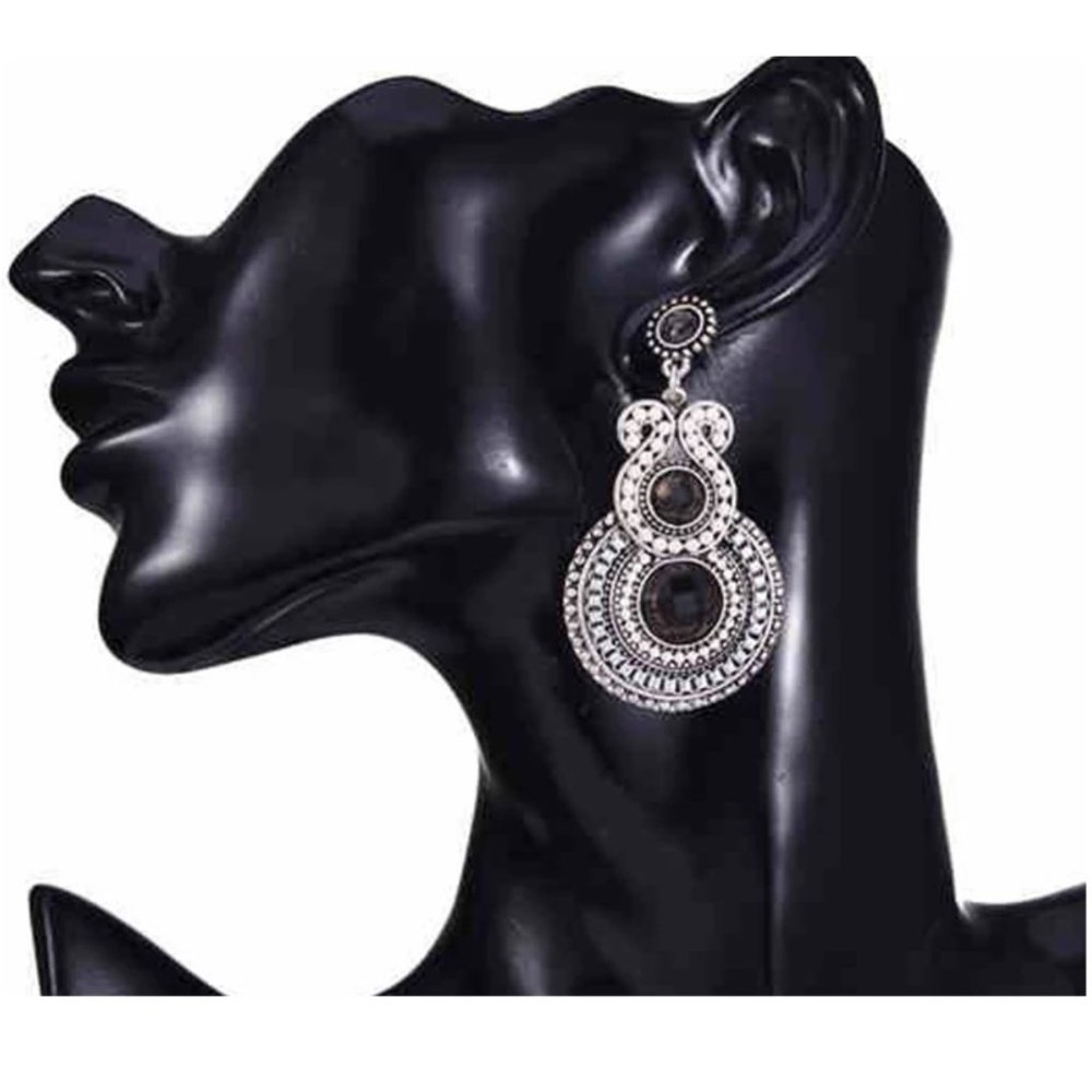 Vintage Beaded Statement Earrings - Picture 2 of 9